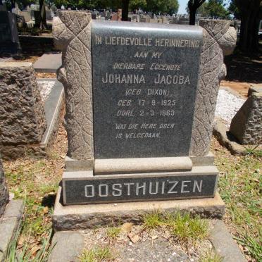 OOSTHUIZEN Johanna Jacoba nee DIXON 1925-1963