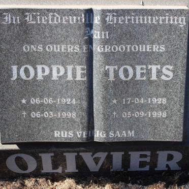 OLIVIER Joppie 1924-1998 &amp; Toets 1928-1998