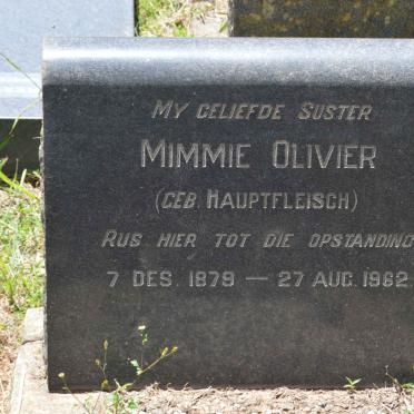 OLIVIER Mimmie nee HAUPTFLEISH 1879-1962