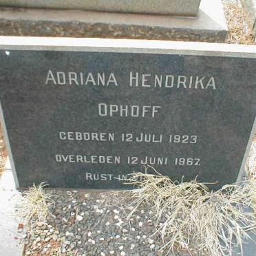 OPHOFF Adriana Hendrika 1923-1967