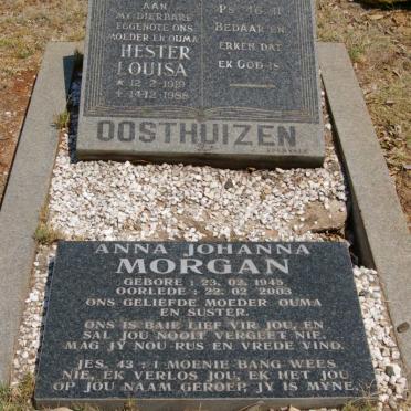 OOSTHUIZEN Hester Louisa 1919-1988 :: MORGAN Anna Johanna 1945-2003