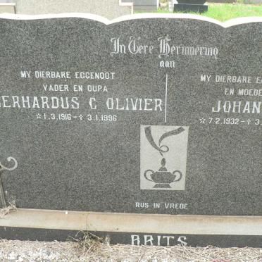 OLIVIER Gerhardus C. 1916-1996 :: BRITS Johanna 1932-1973