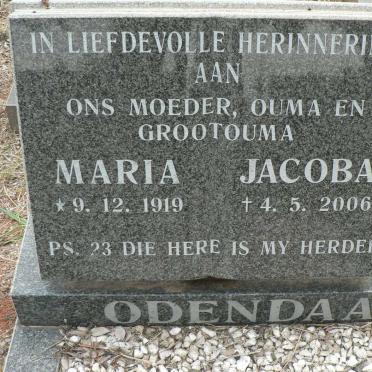 ODENDAAL Maria Jacoba 1919-2006