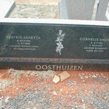 OOSTHUIZEN Cornelis Andries 1916-1979 &amp; Beatrix Janetta 1914-1989