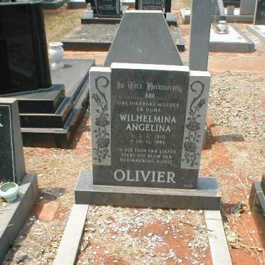 OLIVIER Wilhelmina Angelina 1910-1984