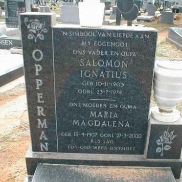 OPPERMAN Salomon Ignatius 1903-1976 &amp; Maria Magdalena 1907-2000