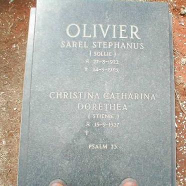 OLIVIER Sarel Stephanus 1922-1975 &amp; Christina Catharina Dorethea 1927-