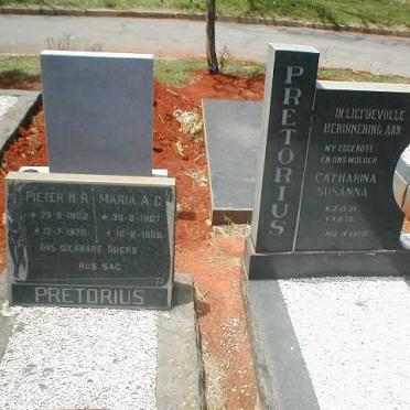 PRETORIUS Pieter H.R. 1902-1970 &amp; Maria A.C. 1907-1968 :: PRETORIUS Catharina Susanna 19??-19??