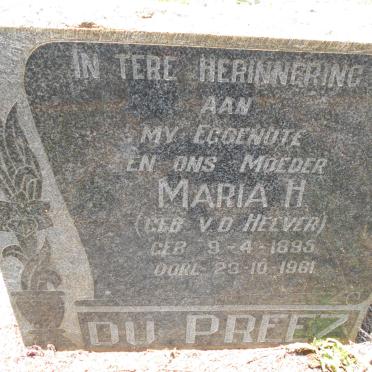 PREEZ Maria H., du nee V.D. HEEVER 1895-1961