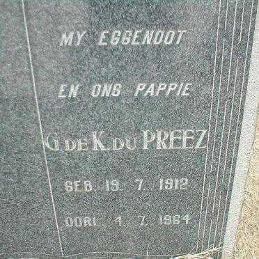 PREEZ G. de K., du 1912-1964