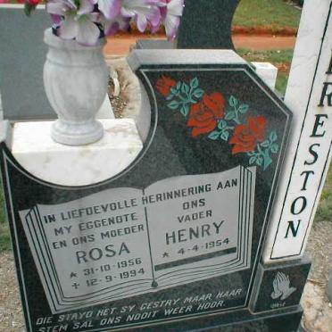PRESTON Henry 1954- &amp; Rosa 1956-1994
