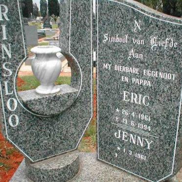 PRINSLOO Eric 1961-1994 &amp; Jenny 1961-