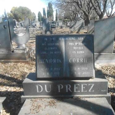 PREEZ Hendrik, du 19?7-1991 &amp; Corrie 1920-2005