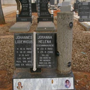 PREEZ Johannes Lodewicus, du 1920-1980 &amp; Johanna Helena DANNHAUSER 1922-2006