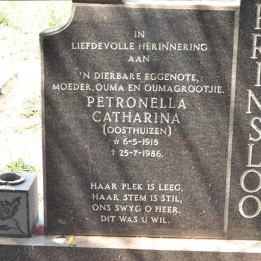 PRINSLOO Petronella Catharina nee OOSTHUIZEN 1918-1986