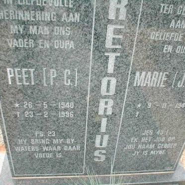 PRETORIUS P.C. 1940-1996 &amp; J.M. 1944-
