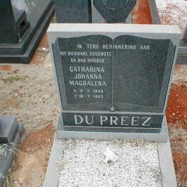 PREEZ Catharina Johanna Magdalena, du 1944-1987