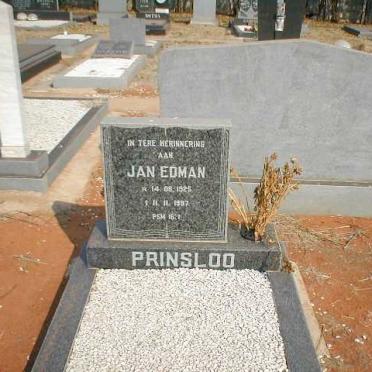 PRINSLOO Jan Edman 1925-1997