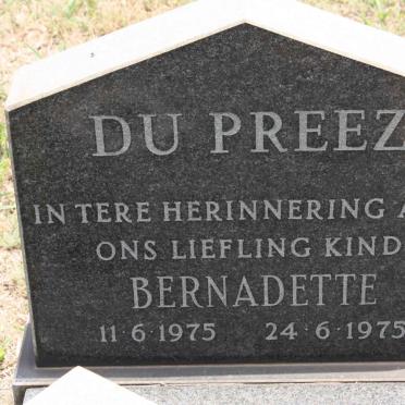 PREEZ Bernadette, du 1975-1975