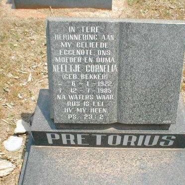 PRETORIUS Neeltje Cornelia nee BEKKER 1922-1985