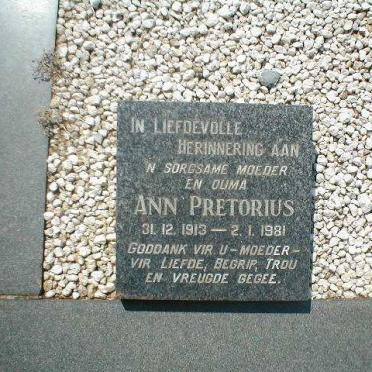 PRETORIUS Ann 1913-1981