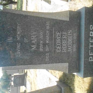 PETERS George Robert Jacobus 1880-1961 &amp; Mary HAY -1950