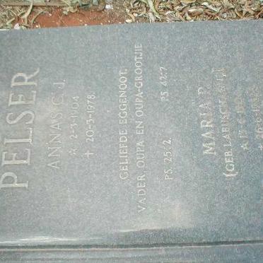 PELSER Annas C.J. 1904-1978 &amp;  Maria P.  LABUSCHAGNE 1906-19??