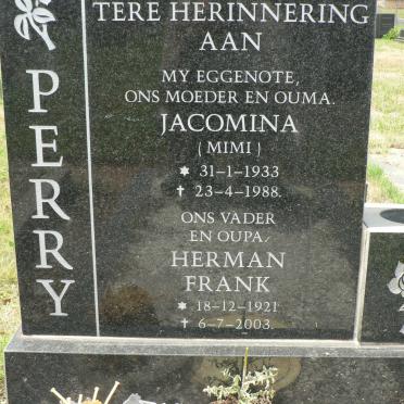PERRY Herman Frank 1921-2003 &amp; Jacomina 1933-1988