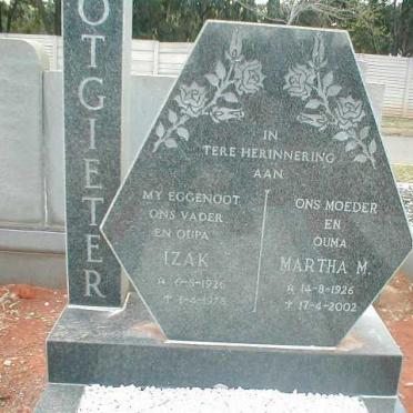 POTGIETER Izak 1926-1978 &amp; Martha M. 1926-2002