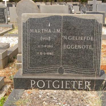POTGIETER Martha J.M. nee VOS 1919-1982