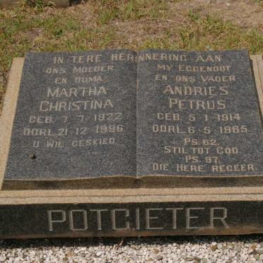 POTGIETER Andries Petrus 1914-1965 &amp; Martha Christina 1922-1996