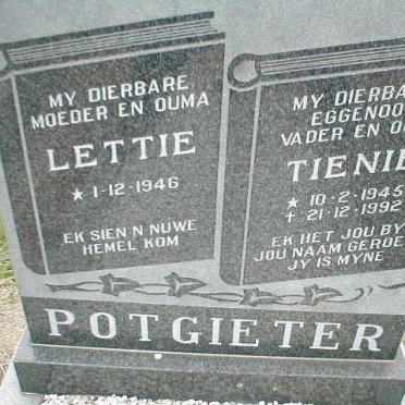 POTGIETER Tienie 1945-1992 &amp; Lettie 1946-