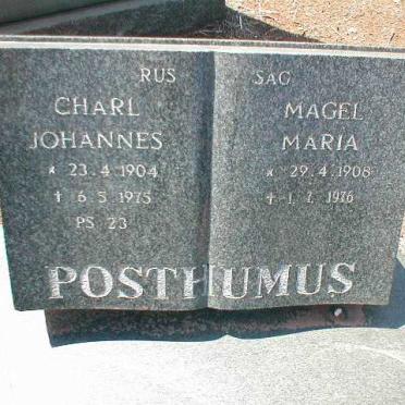 POSTHUMUS Charl Johannes 1904-1975 &amp; Magel Maria 1908-1976