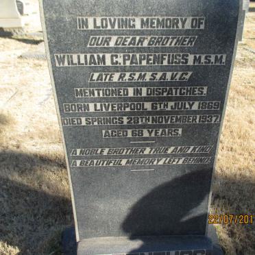 PAPENFUSS William C. 1869-1937