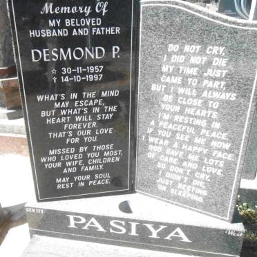 PASIYA Desmond P. 1957-1997