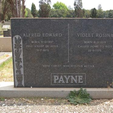 PAYNE Alfred Edward 1897-1975 &amp; Violet Rosina 1898-1975
