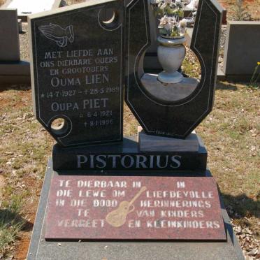 PISTORIUS Piet 1921-1996 &amp; Lien 1927-1989