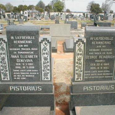 PISTORIUS George Heindrich 1896-1967 &amp; Anna Elizabeth Genevova 1902-1996