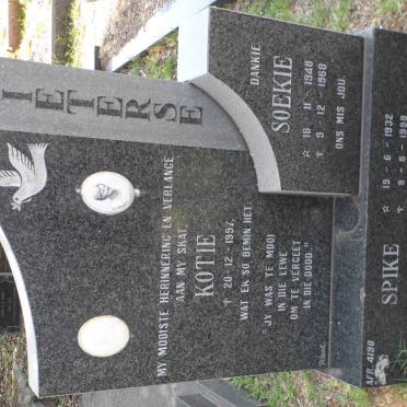 PIETERSE Kotie -1997 :: PIETERSE Spike 1932-1998 :: PIETERSE Soekie 1948-1968