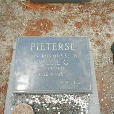 PIETERSE Willie G. 1948-1987