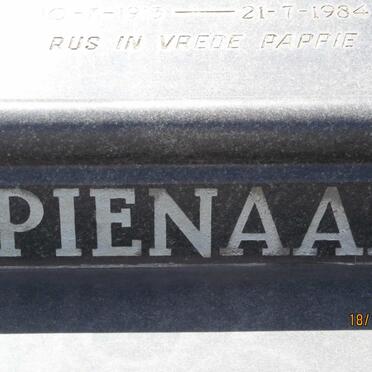 PIENAAR Abel Jacobus 1913-1984 :: PIENAAR Virginia Beatrice 1958-1975