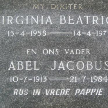 PIENAAR Abel Jacobus 1913-1984 :: PIENAAR Virginia Beatrice 1958-1975