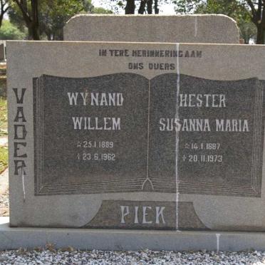 PIEK Wynand Willem 1889-1962 &amp; Hester Susanna Maria 1887-1973