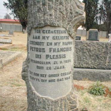 PLESSIS Petrus Francois, du -1935