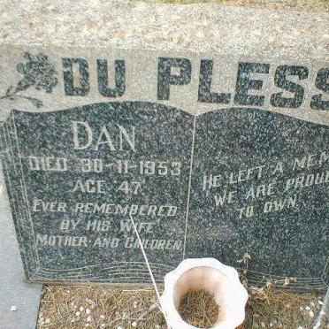 PLESSIS Dan, du  -1953