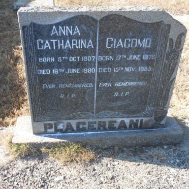 PLACEREANI Giacomo 1876-1955 &amp; Anna Catharina 1907-1980