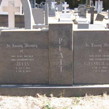 PLATT George 1909-1968 &amp; Julia 1913-1971