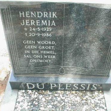 PLESSIS Hendrik Jeremia, du 1929-1986