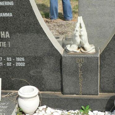 PLESSIS Kasper Jan Hendrik, du 1923-1982 &amp; Aletha 1926-2002 :: DU PLESSIS Francois Johannes 1953-2002