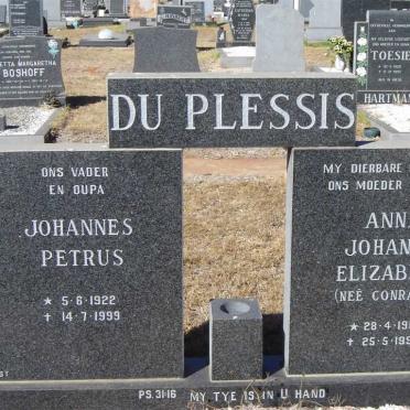 PLESSIS Johannes Petrus, du 1922-1999 &amp; Anna Johanna Elizabeth CONRADIE 1917-1994